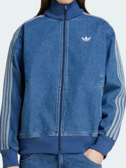 Adidas Women's Denim Firebird Track Lifestyle Jacket