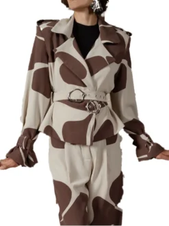 African Crop Daisy Trench Jacket
