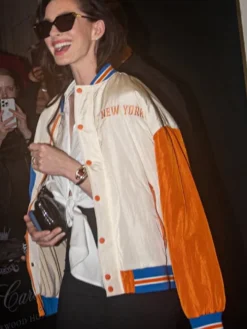 Anne Hathaway New York Knicks Varsity Jacket