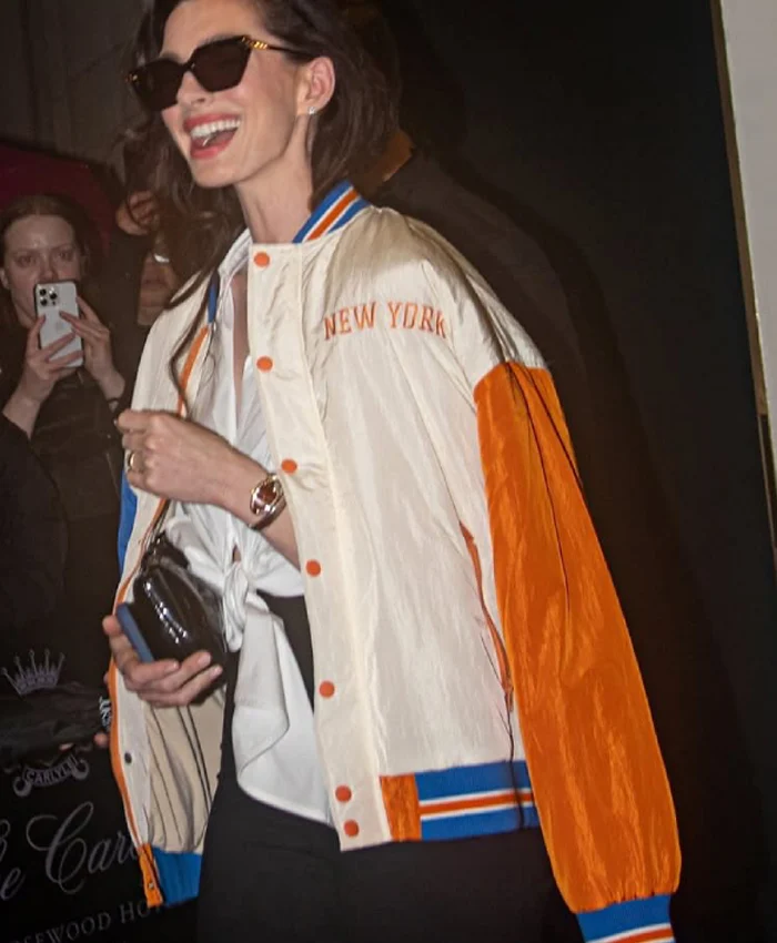 Anne Hathaway New York Knicks Varsity Jacket