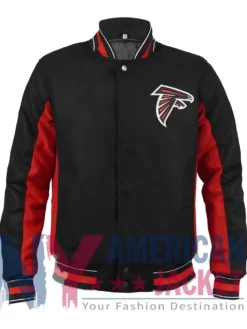 Atlanta Falcons Black And Red Varsity Wool Jacket