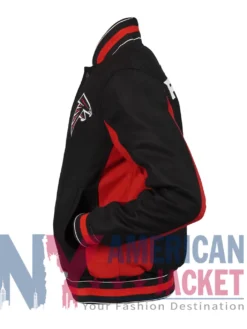 Atlanta Falcons Black And Wool Red Varsity Jacket
