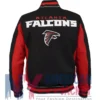 Atlanta Falcons Wool Black And Red Varsity Jacket