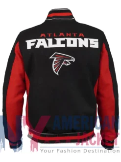 Atlanta Falcons Wool Black And Red Varsity Jacket