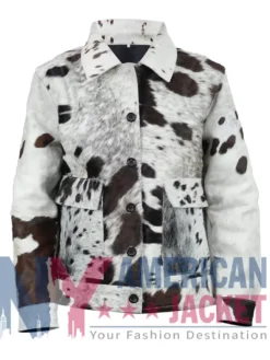 Black And White Skin Cowhide Fur Jacket