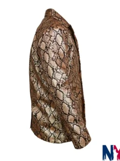 Close-up of Sailor Wild at Heart Nicolas Cage Leather Snakeskin Jacket For Sale