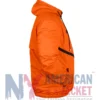 Close up of YKK zipper closure and hooded style collar on Netherlands anthem soccer jacket