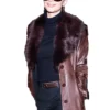 Emily Ratajkowski NYFW 2026 Brown Leather Coat