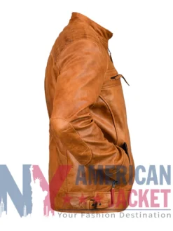 Ethan Cafe Racer Distressed Waxed Leather Jacket