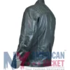 Ethan Distressed Cafe Racer Waxed Green Leather Jacket