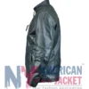 Ethan Distressed Leather Waxed Cafe Racer Green Jacket