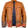 Ethan Distressed Leather Waxed Cafe Racer Jacket