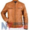 Ethan Distressed Waxed Cafe Racer Leather Jacket