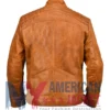 Ethan Distressed Waxed Leather Cafe Racer Jacket