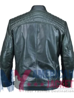 Ethan Leather Waxed Cafe Racer Distressed Green Jacket