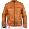 Ethan Waxed Distressed Leather Cafe Racer Jacket