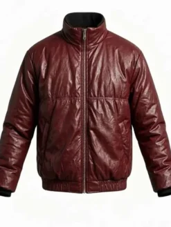 Hyunjin Stray Kids Maroon Leather Jacket