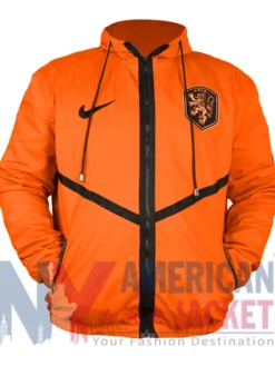 Men Nike Dri-FIT World Cup 2026 Netherland Anthem orange track jacket front view
