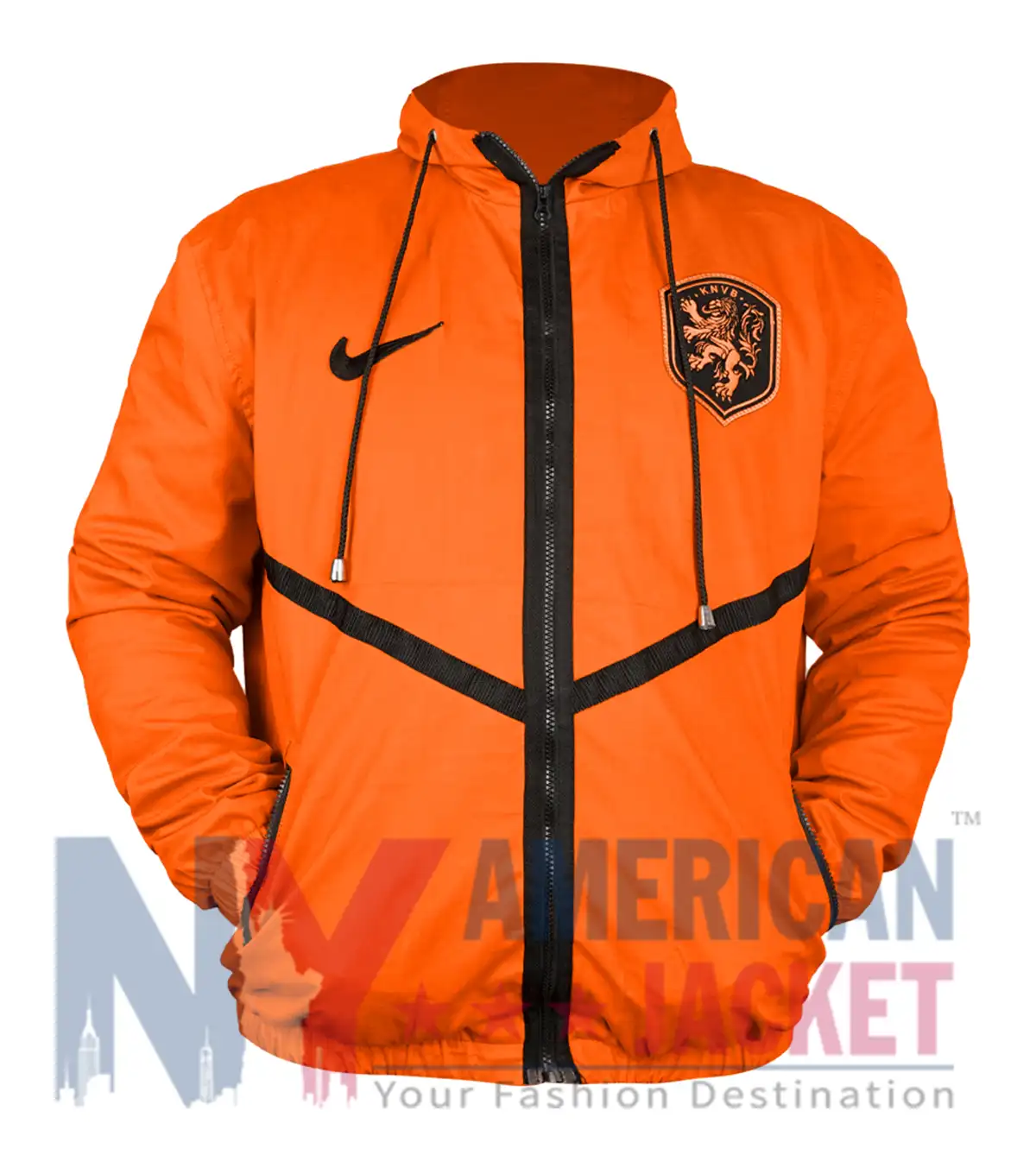 Men Nike Dri-FIT World Cup 2026 Netherland Anthem orange track jacket front view