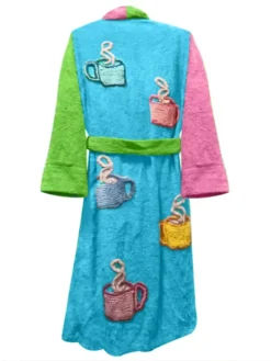 Multicolor Terry Towel Bathrobe
