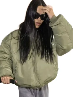 NYFW 2026 Amelia Bomber Gray Jacket
