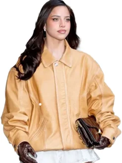 NYFW 2026 Emilia Mernes Brown Leather Jacket