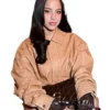 NYFW 2026 Emilia Mernes Leather Brown Jacket