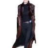 NYFW 2026 Emily Ratajkowski Brown Leather Coat