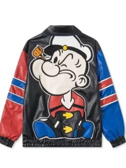 Popeye The Sailor Man Red Leather Jacket