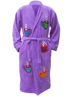 Purple Terry Towel Bathrobe