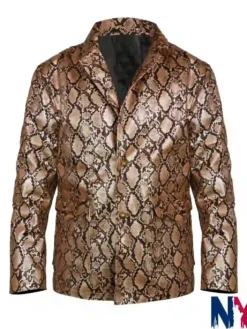 Sailor Wild at Heart Nicolas Cage Snakeskin Leather Jacket front view