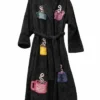 Spa Black Terry Towel Bathrobe