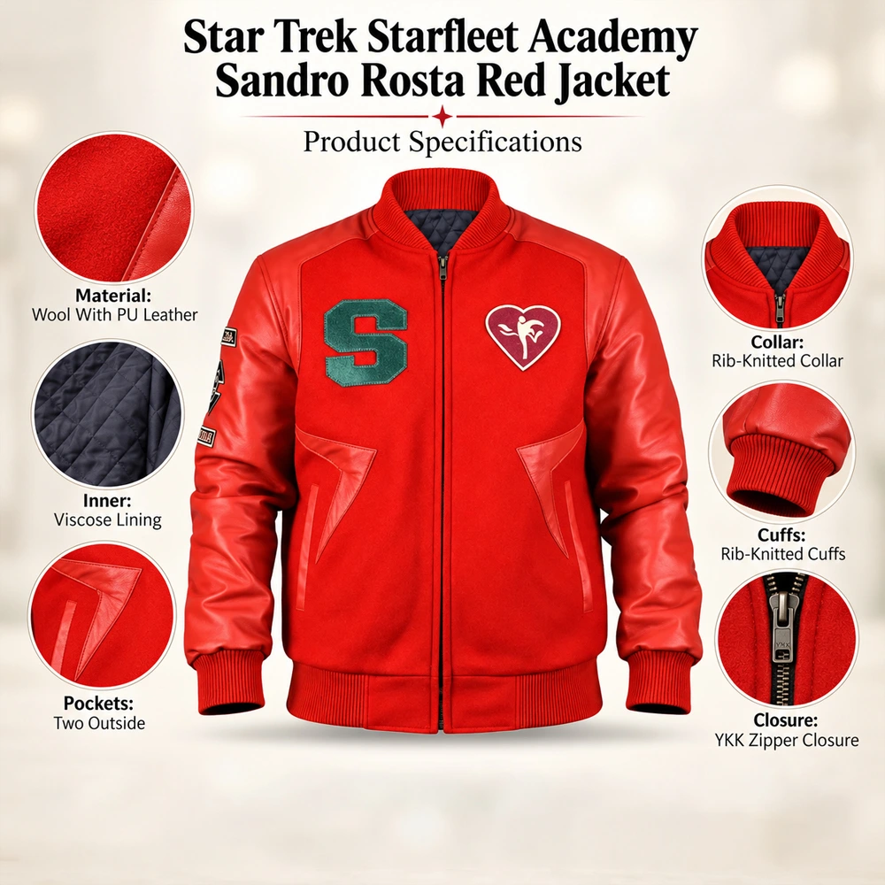 Star Trek Starfleet Academy Sandro Rosta Red Jacket Infographic