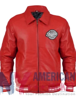 Stegaro Fizz Club Red Leather Jacket