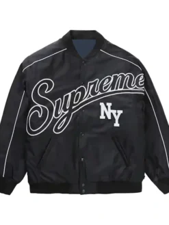 Supreme Contrast Black Script Varsity Jacket
