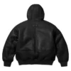 Supreme Schott Hooded Black Leather Jacket