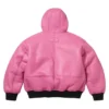 Supreme Schott Hooded Pink Leather Jacket