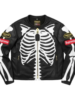 Supreme Vanson Leather Bones Black Jacket