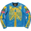 Supreme Vanson Leather Bones Blue Jacket