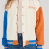 Team NBA New York Knicks Satin Full-Snap Varsity Jacket