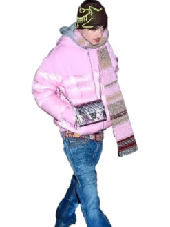 Timothee Chalamet Pink Puffer Jacket