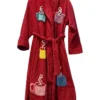 Unisex Spa & Lounge Wear Maroon Terry Towel Bathrobe