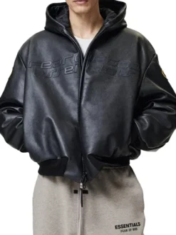 Vanson Essentials Hooded Leather Bomber