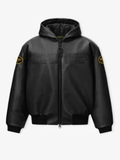 Vanson Essentials Leather BomberHooded
