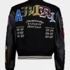 Varsity Patch Wool Blend And Leather Jacket