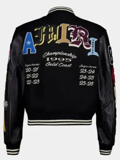 Varsity Patch Wool Blend And Leather Jacket