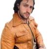 Aaron Taylor-Johnson Brown Leather Jacket