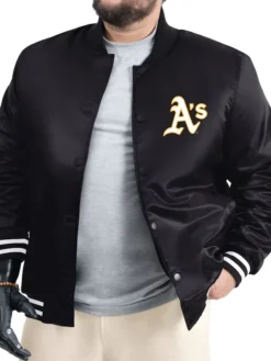 Athletics Starter Adaptive Full-Snap Black Varsity Jacket