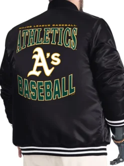 Athletics Starter Black Adaptive Full-Snap Varsity Jacket