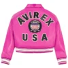 Avirex Pink Cropped Icon Jacket